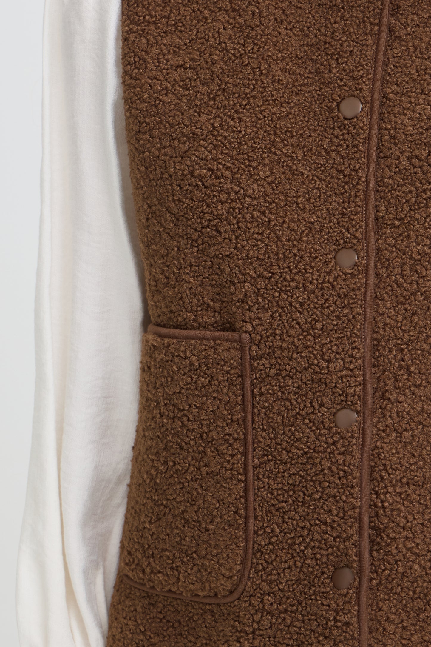 Frgwynne Waistcoat - Rain Drum Brown Teddy