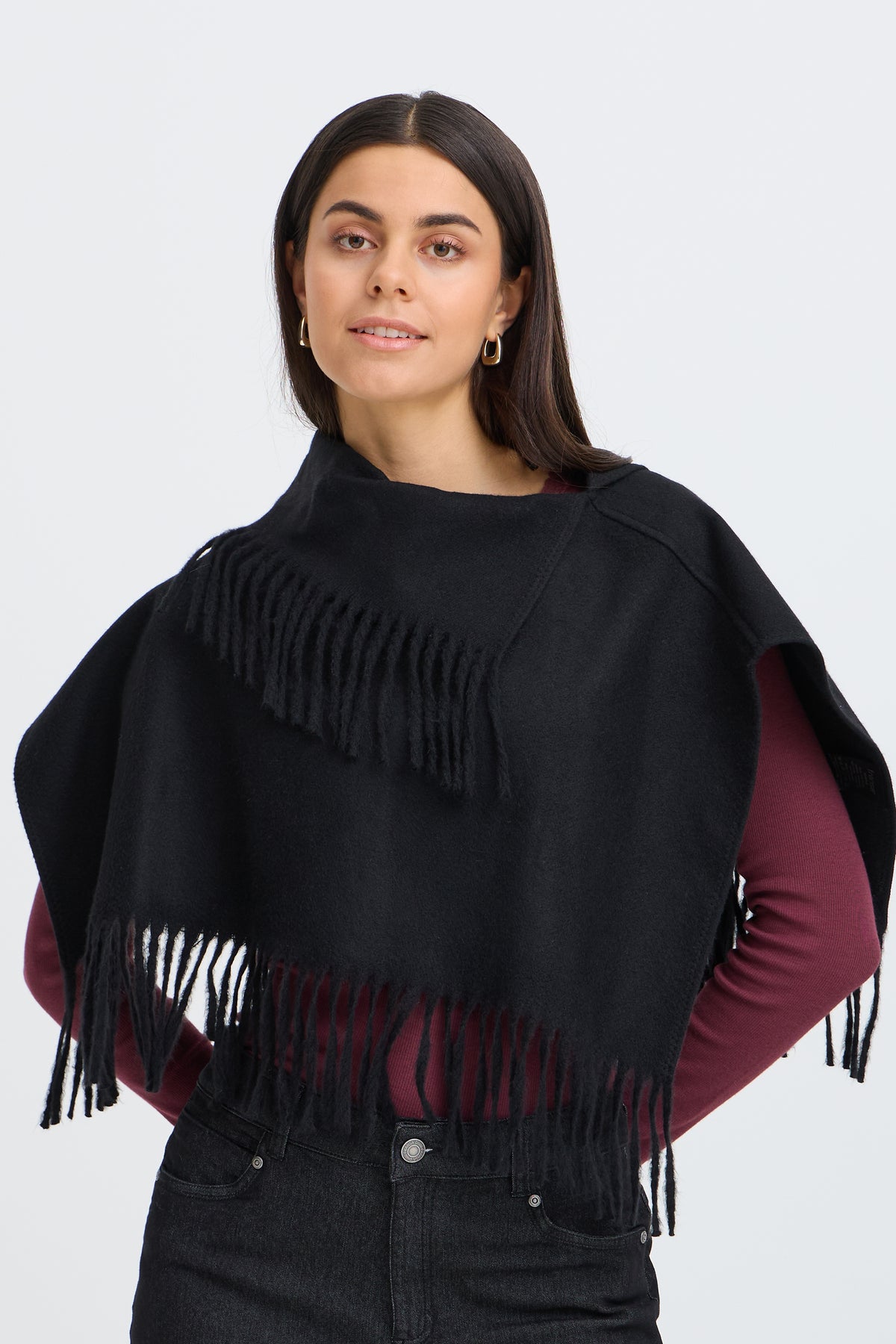 Frbetsy Collar Scarf - Black Tassel