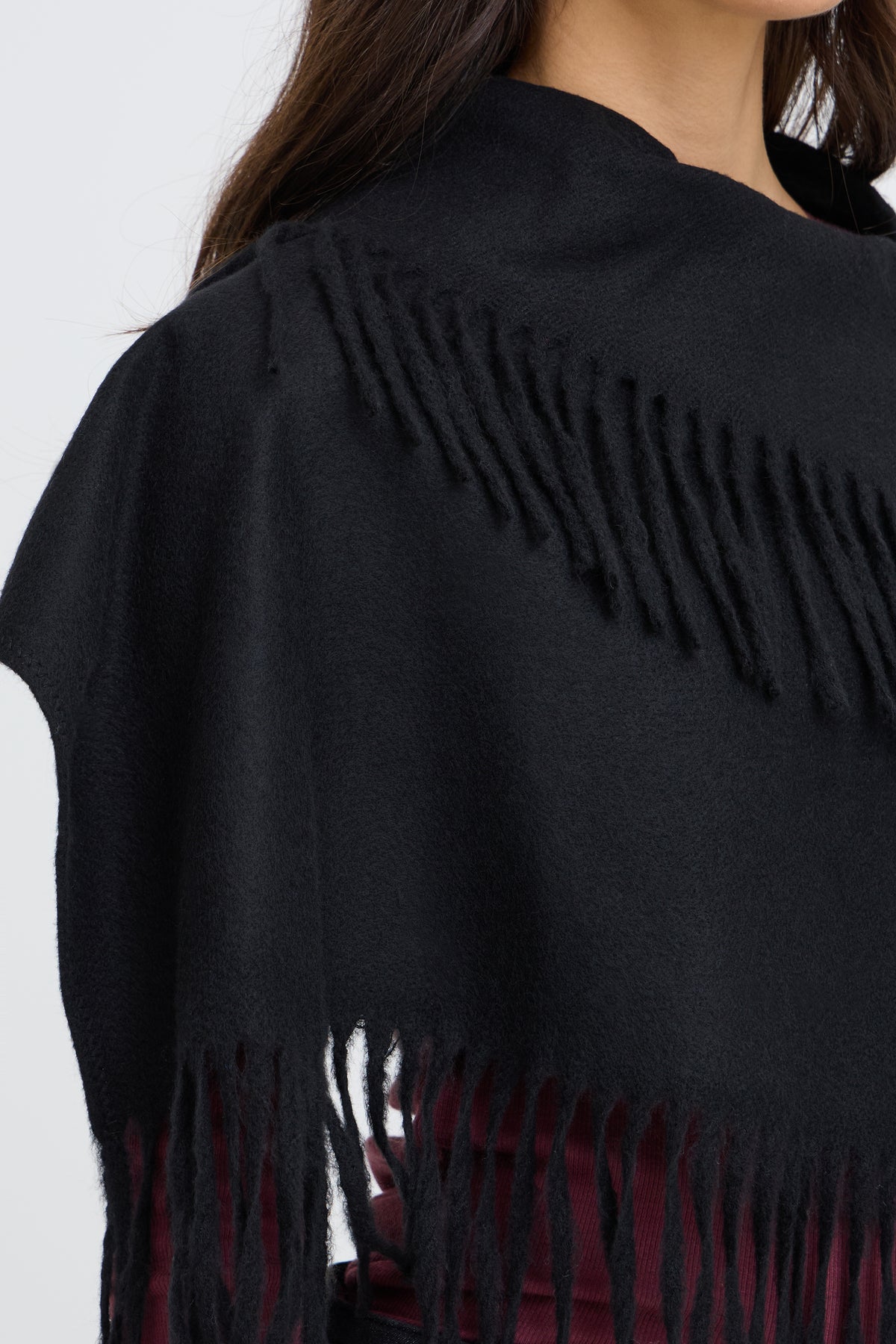 Frbetsy Collar Scarf - Black Tassel