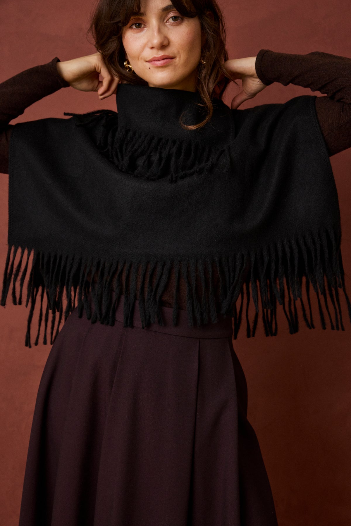 Frbetsy Collar Scarf - Black Tassel