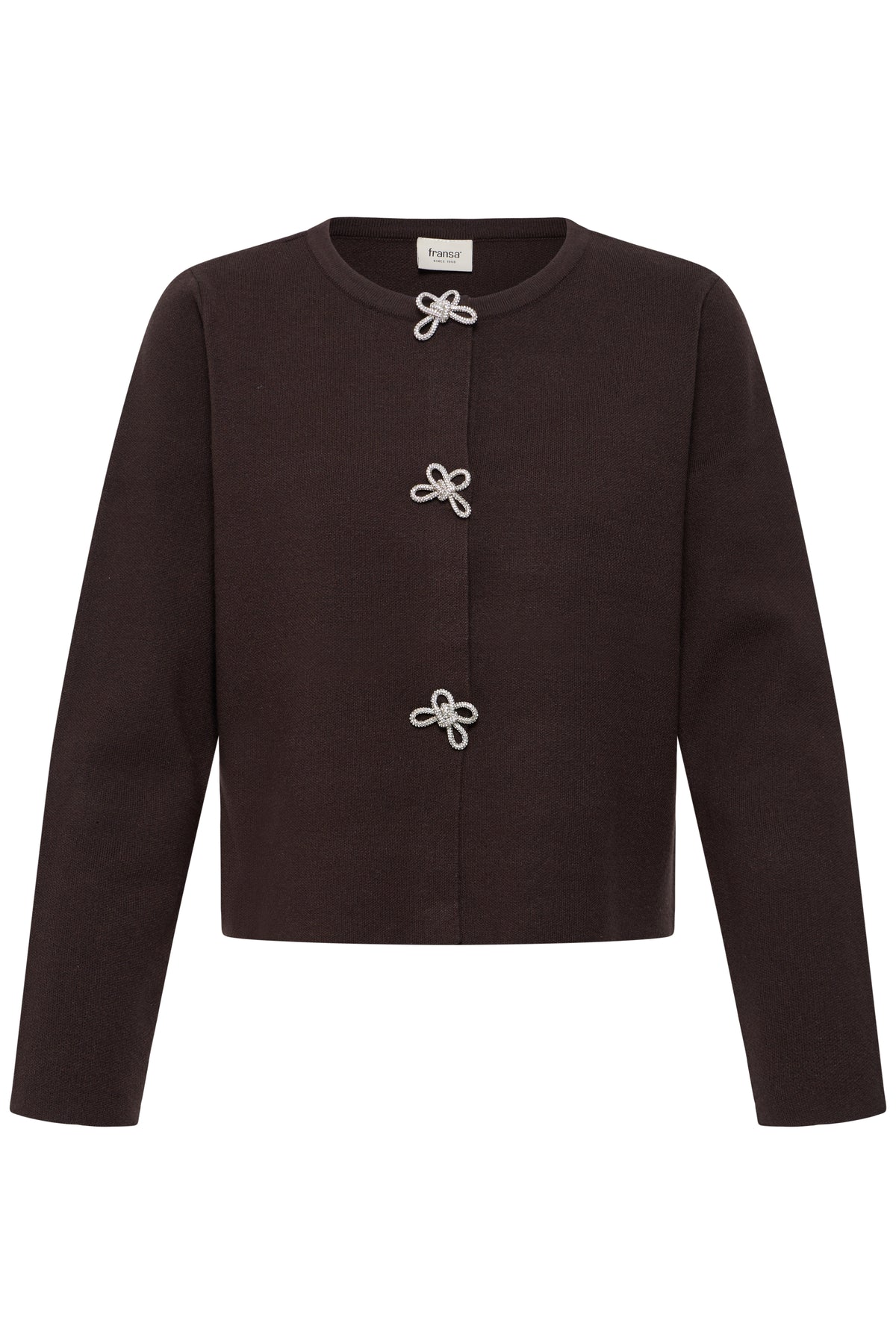 Frsally Cardigan - Brown Sparkly Bow