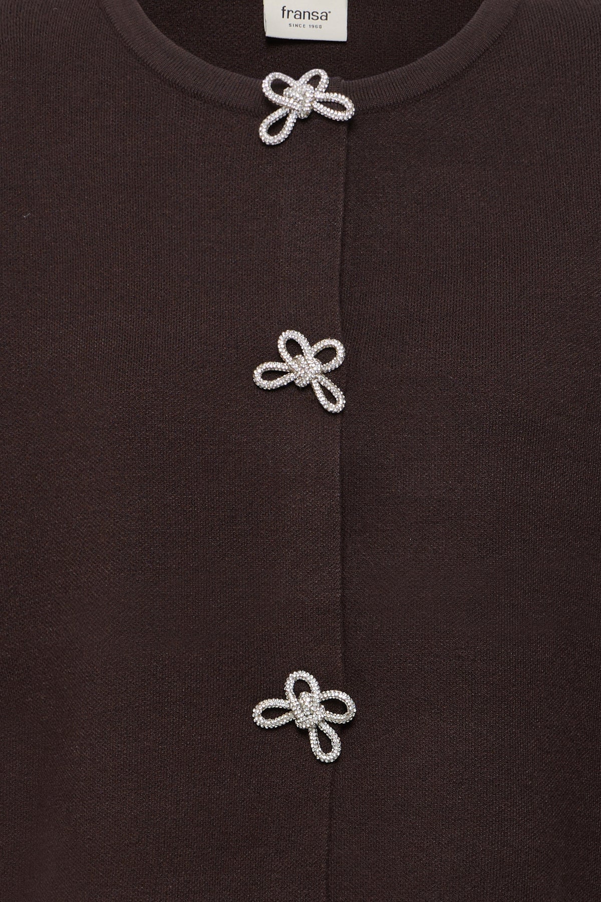 Frsally Cardigan - Brown Sparkly Bow