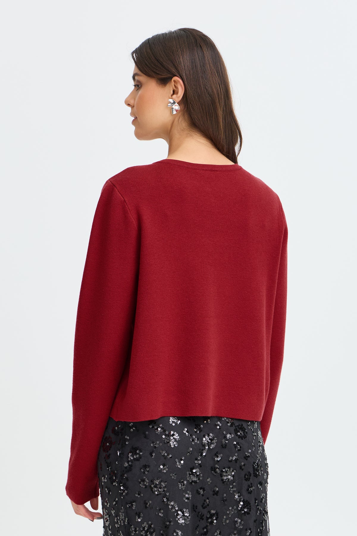 Frsally Cardigan - Red Sparkly Bow