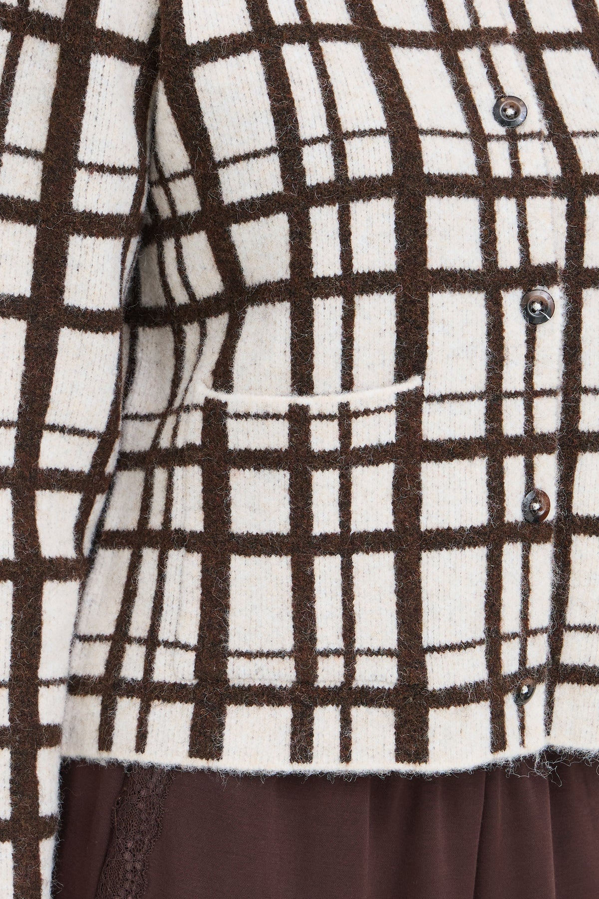 Frcindy Cardigan - Brown Check