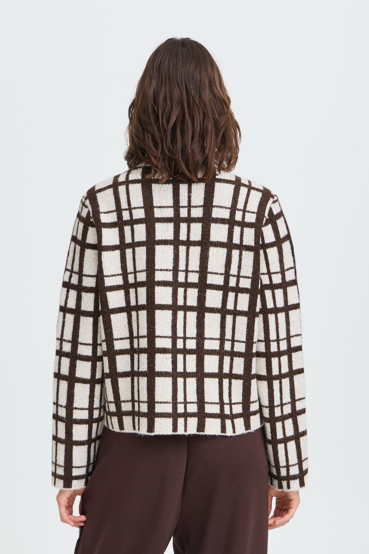 Frcindy Cardigan - Brown Check