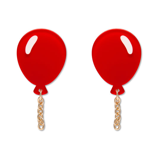 Balloons Drop Earrings – Red