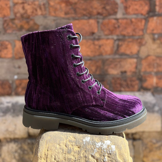 Tabitha Boots - Purple Velvet
