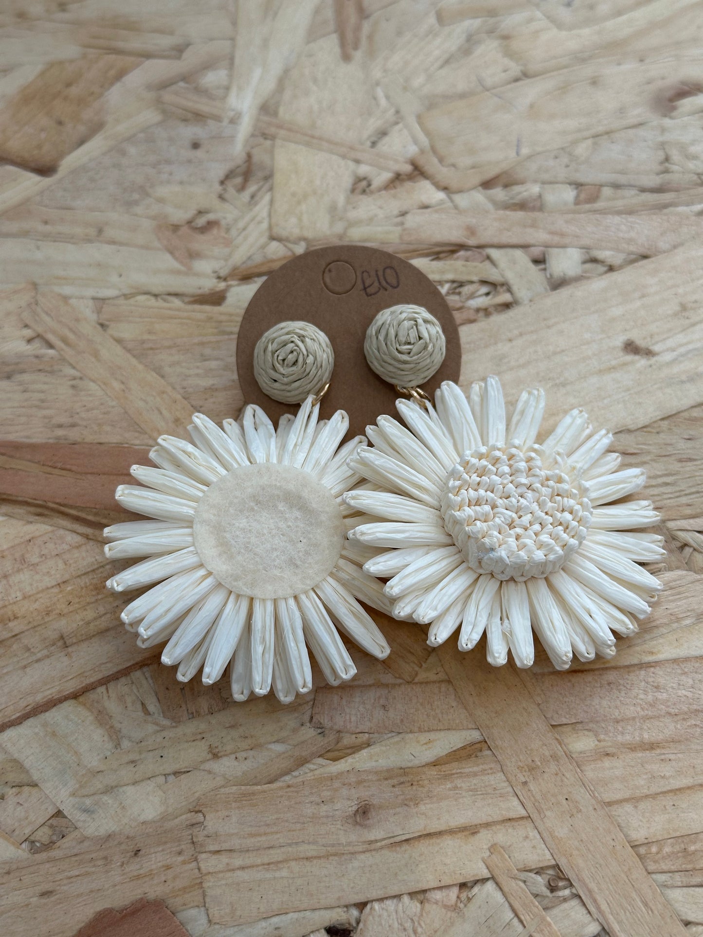 Sunflower Raffia Earrings