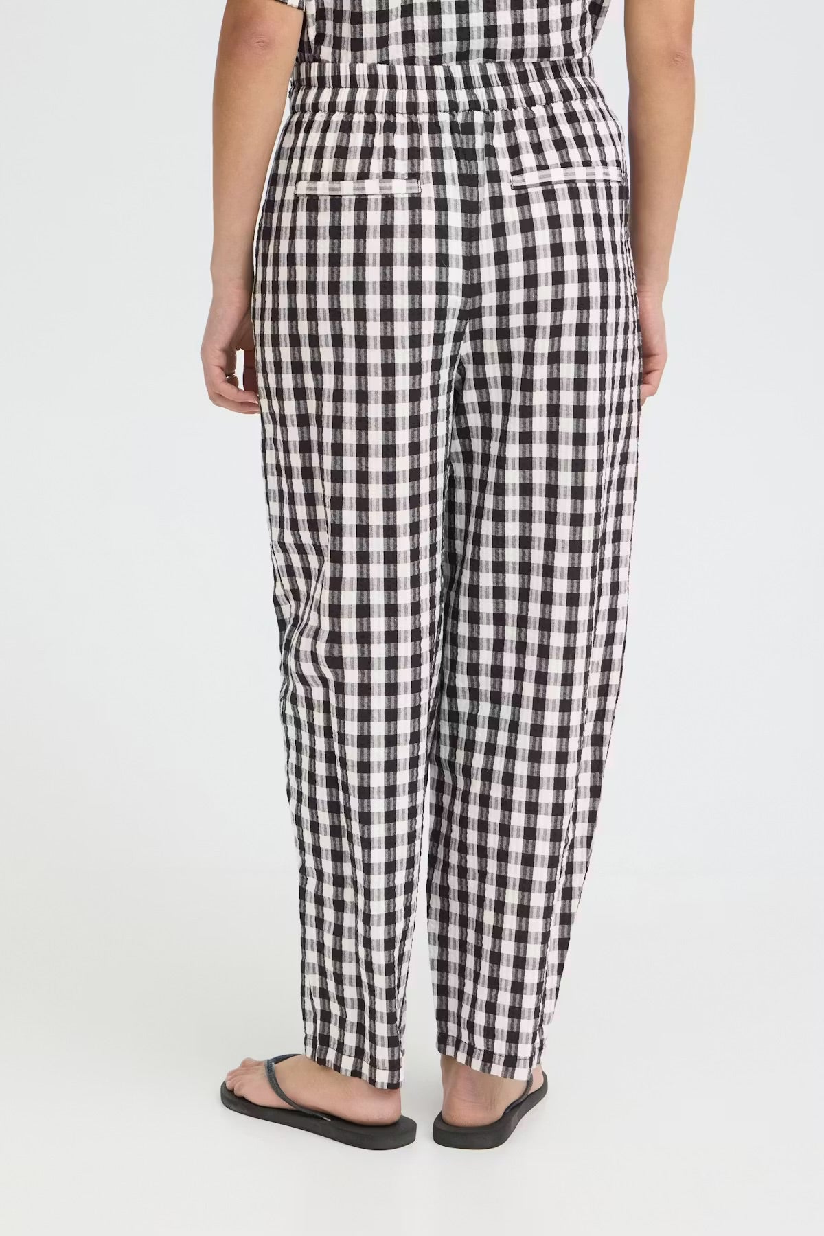 Ihkarra Barrel Trousers - Black White Gingham