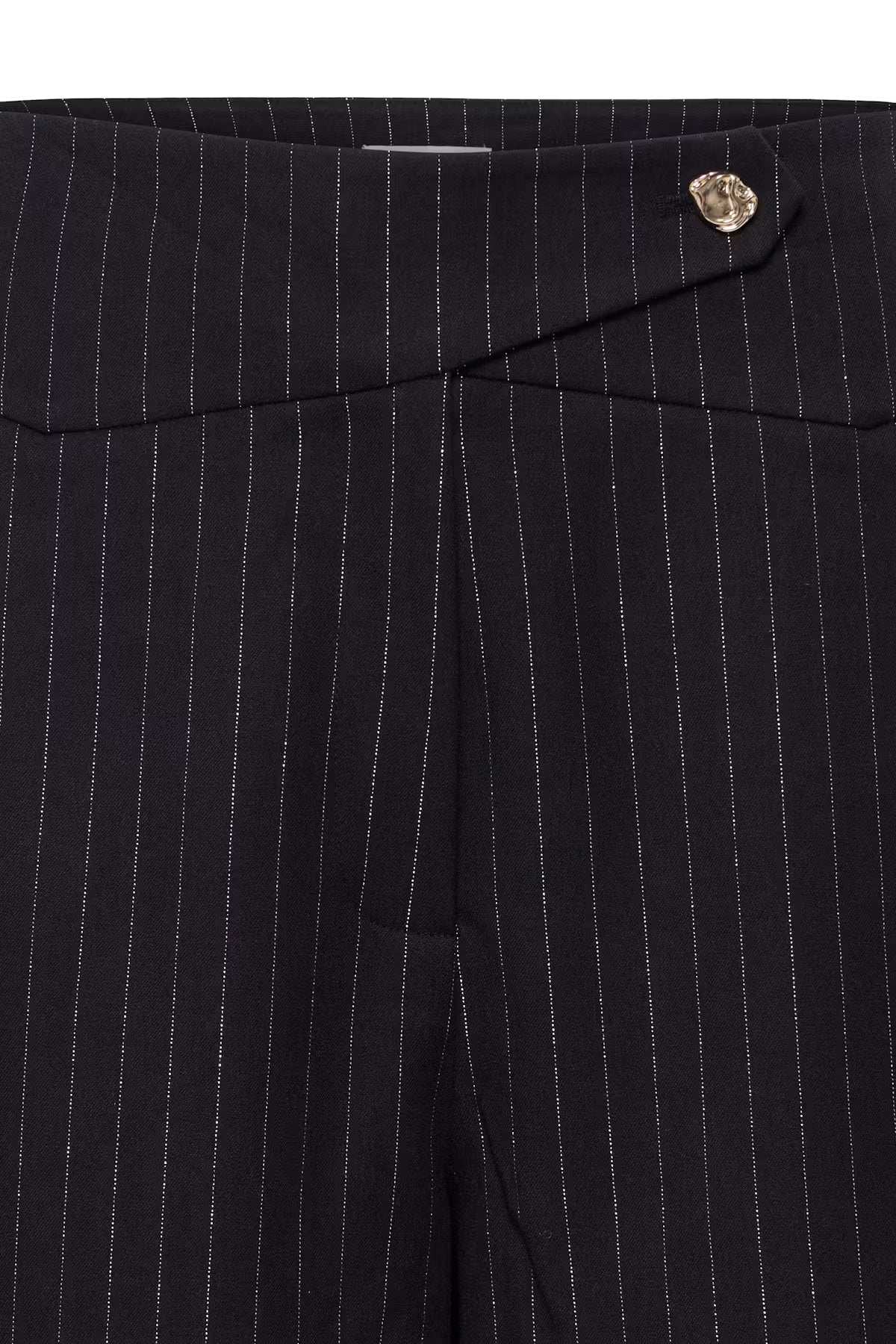 Frspin Trousers - Wide Leg Black Glitter Pin Stripe