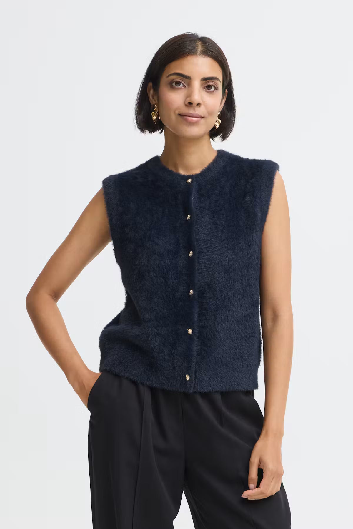 Frlilbeth Waistcoat- Navy Blue