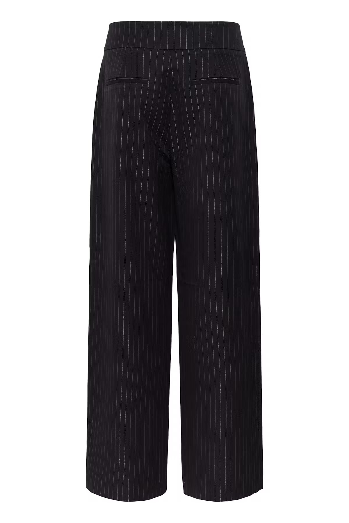 Frspin Trousers - Wide Leg Black Glitter Pin Stripe