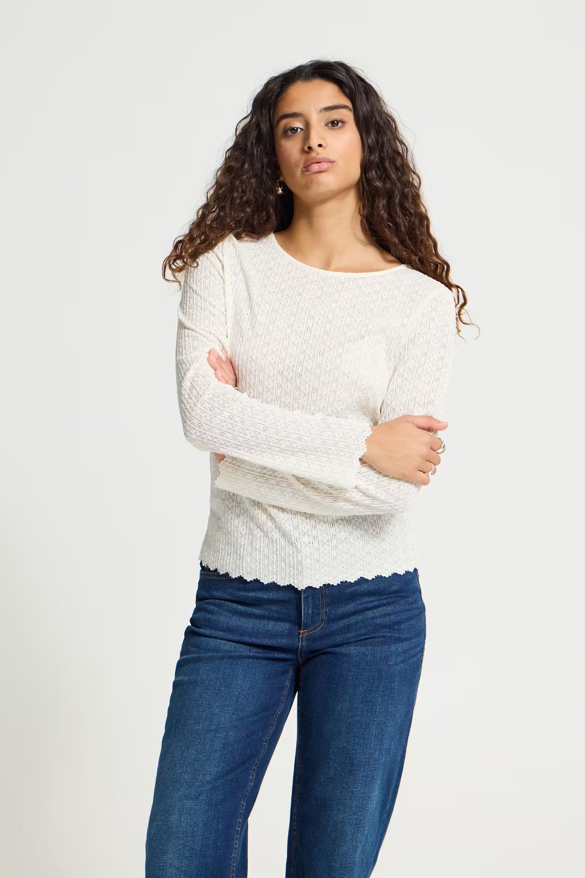 Ihnojella Long Sleeve T-shirt - Off White Lace