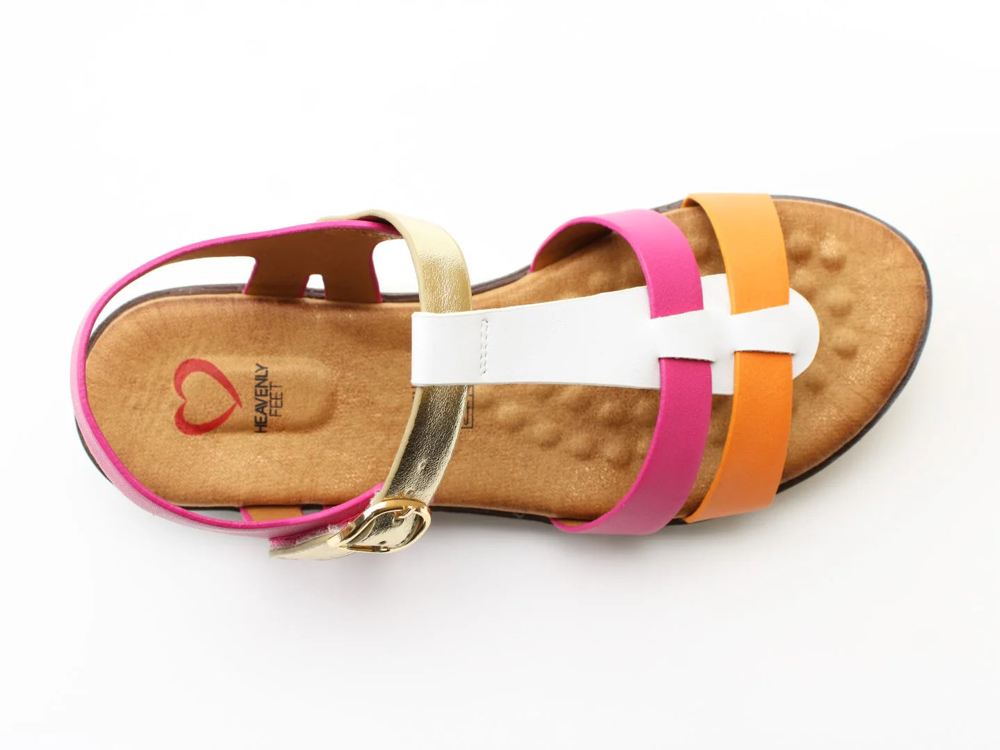 Billie Sandals - Fuchsia/White/Orange/Gold