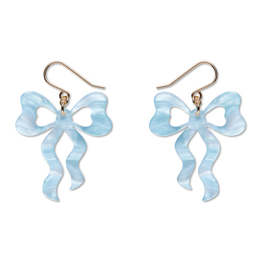 Bows Drop Earrings – Blue