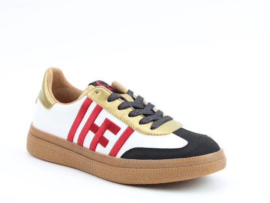 Steffi Trainers - White/Black/Gold