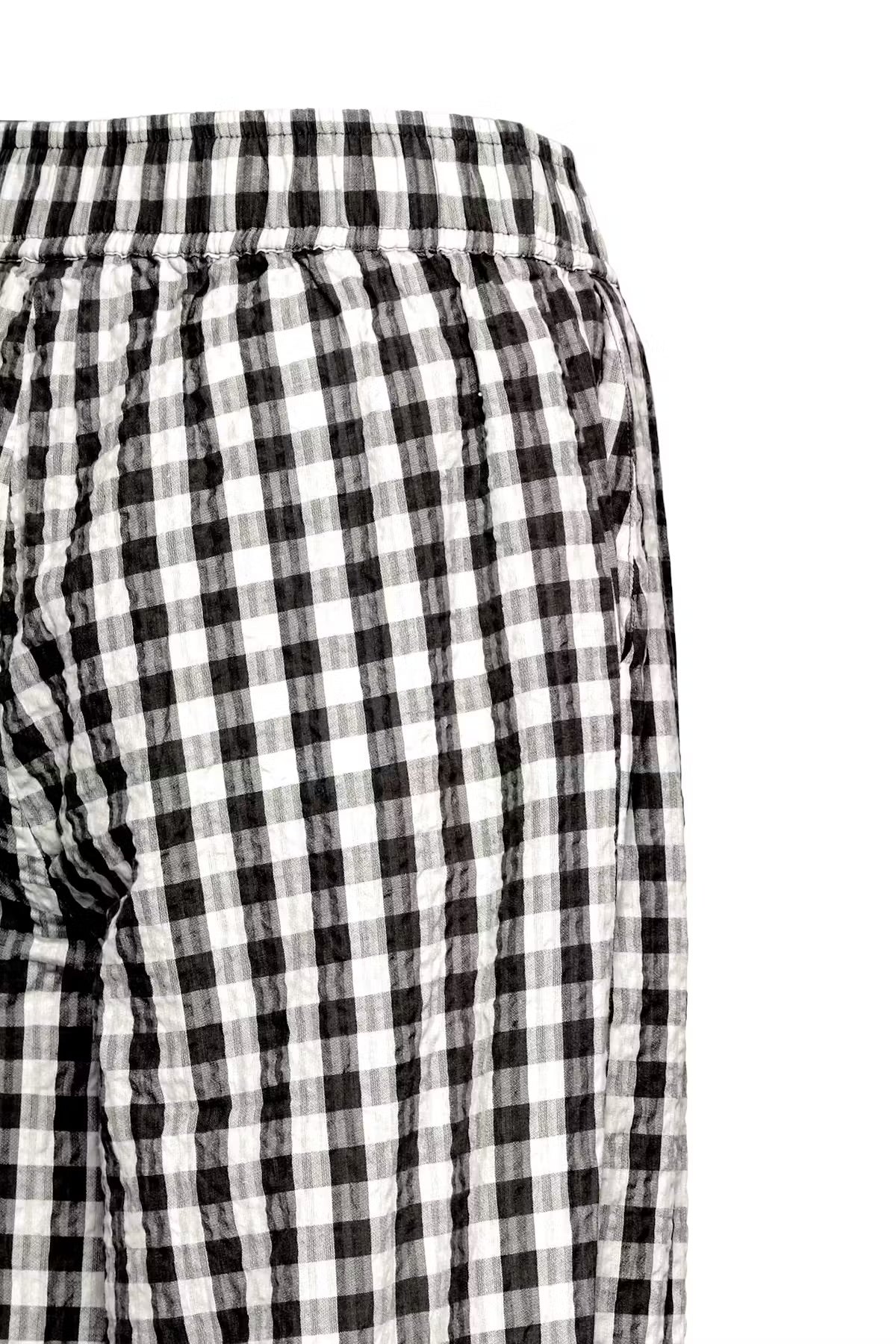 Ihkarra Barrel Trousers - Black White Gingham