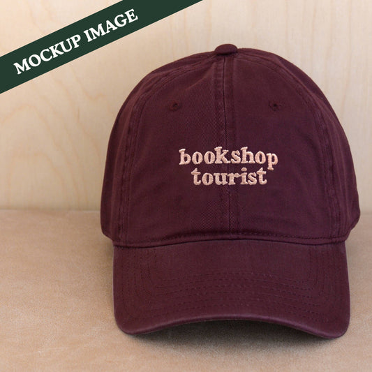 Bookshop Tourist - Cotton Baseball Cap - Burgundy