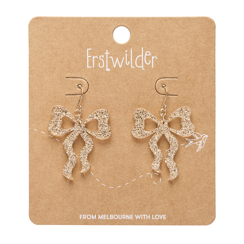 Bows Drop Earrings – Gold