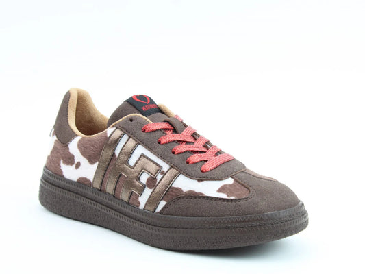 Steffi Trainers - Chocolate/Vaca Cow Print