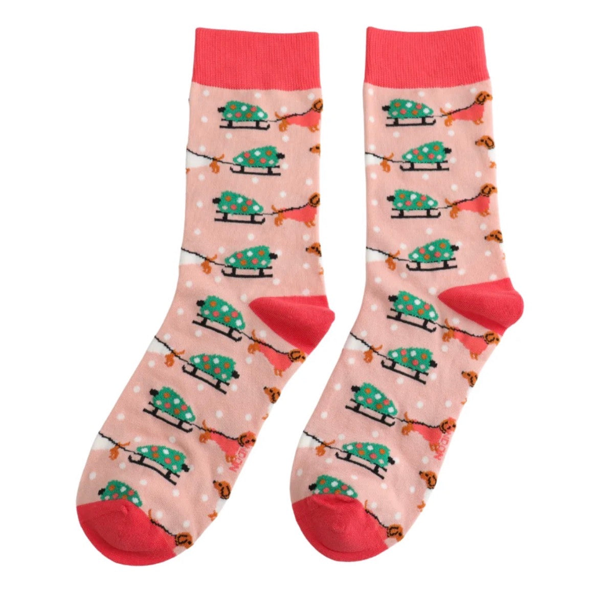 Sausage Sleigh Cotton Socks Dusty Pink