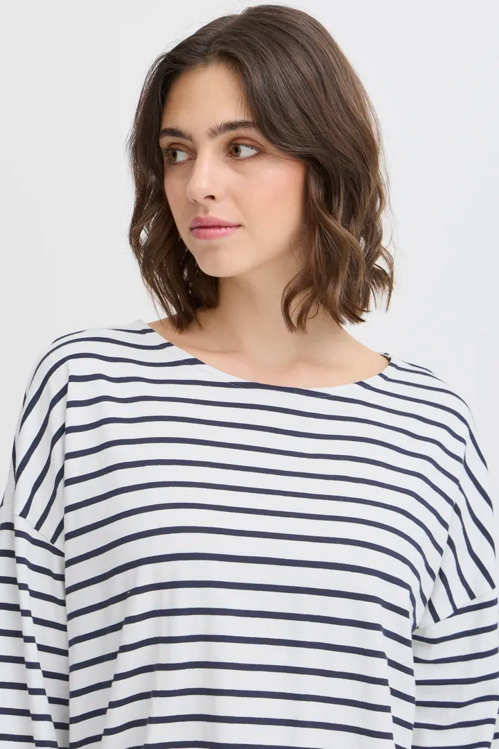 Frsiva Stripe T-Shirt Navy White