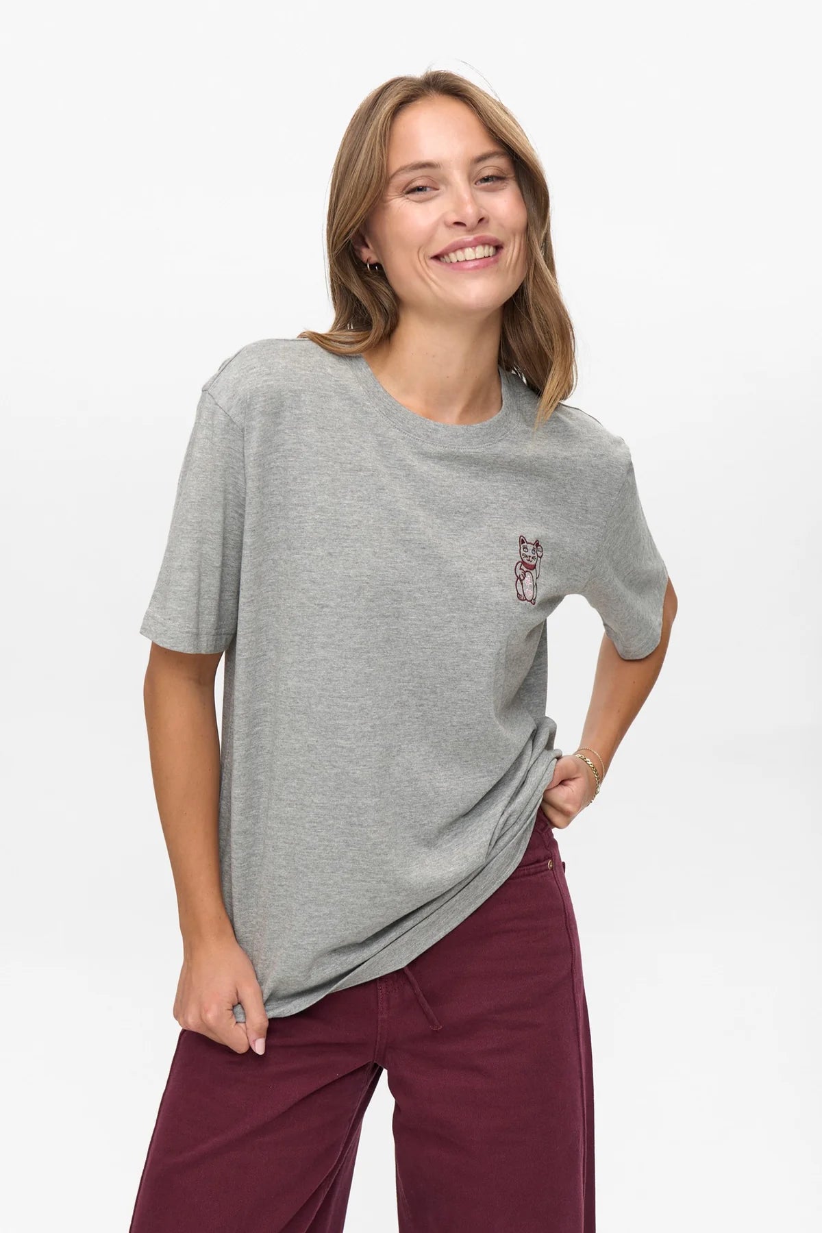 NUPRIMA OVERSIZE TEE - Medium Grey