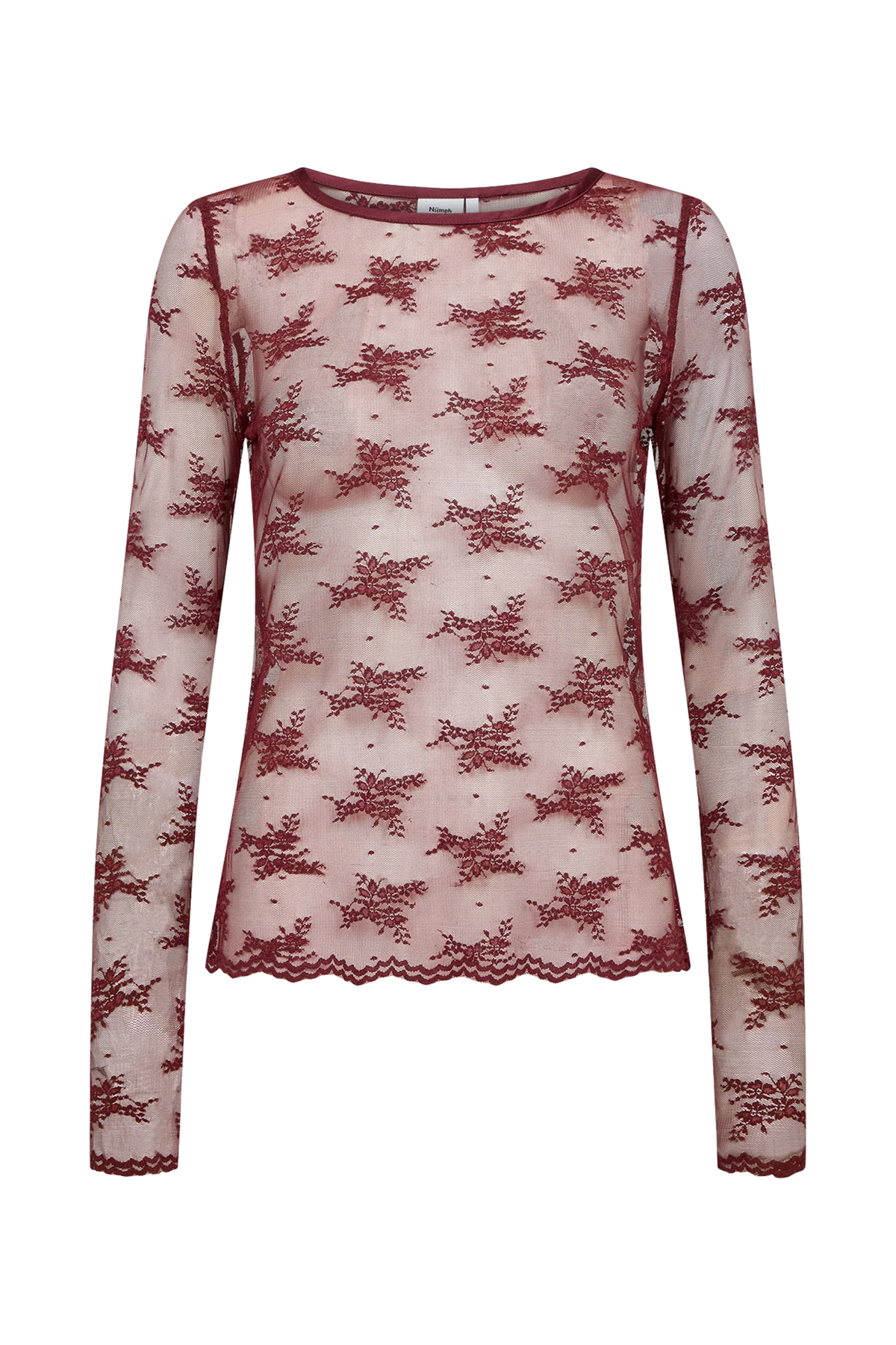 NUNATALIA BLOUSE - Syrah Burgundy Lace Sheer