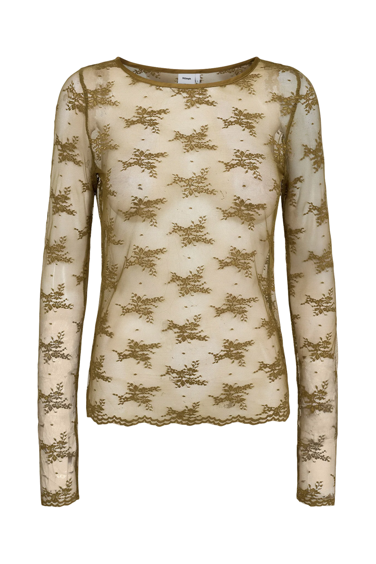 NUNATALIA BLOUSE - Fir Green Lace Sheer