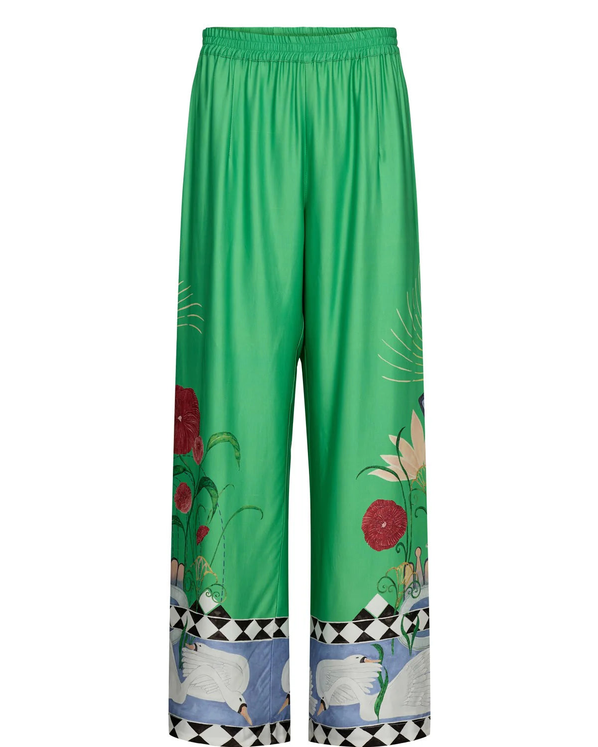 NUADELINA PANTS - Vibrant Green Swan Trousers