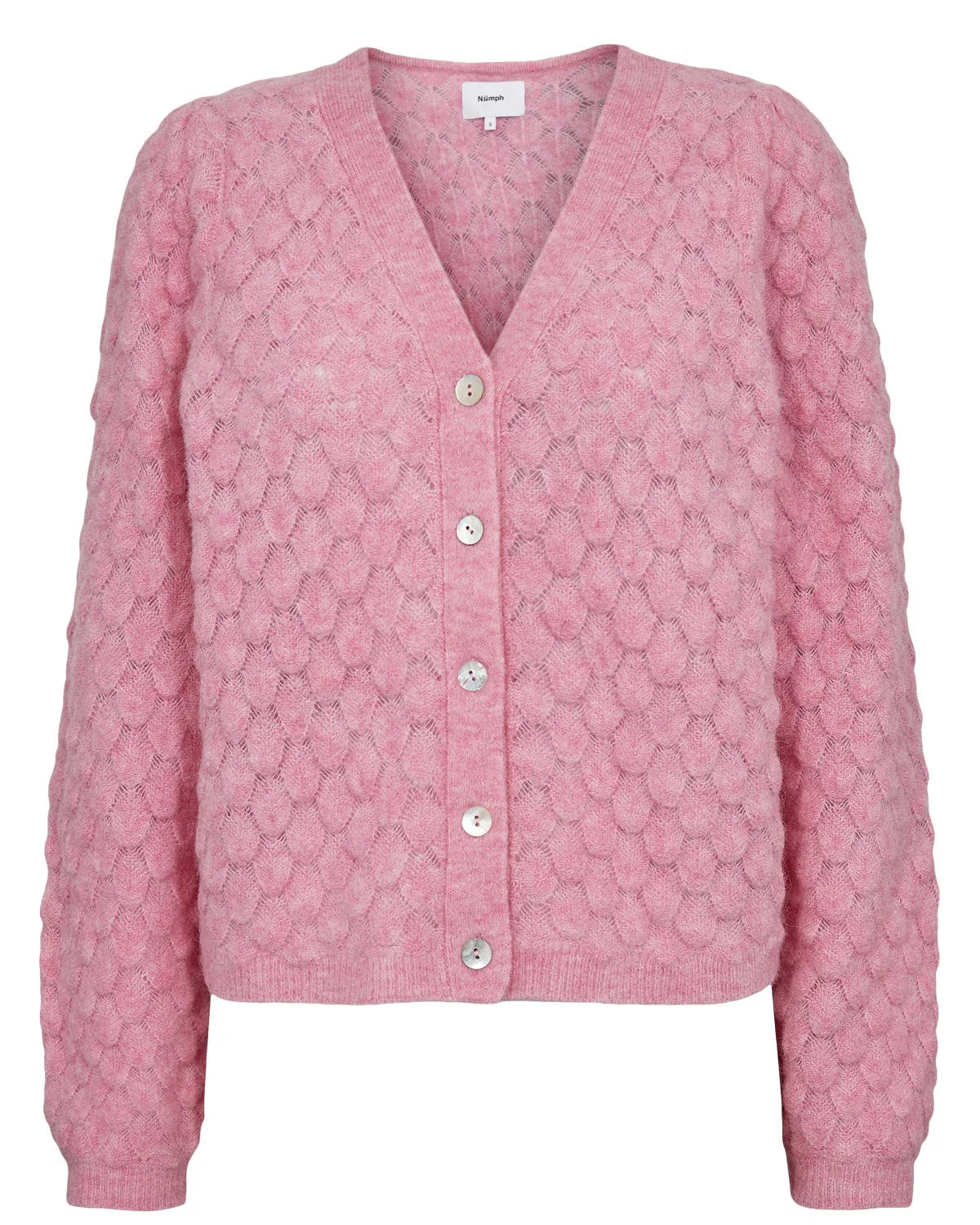 NURIETTE LEAF POINTELLE CARDIGAN - LIilac Sachet
