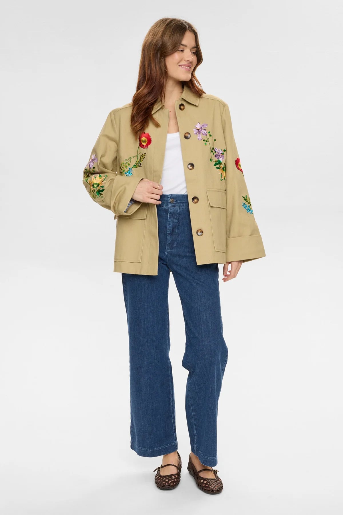 Nuvivalli Jacket - Irish Cream Floral Embroidery
