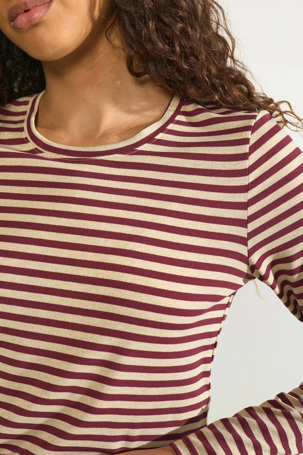 NURIXIE BLOUSE - Fig Stripe T-Shirt