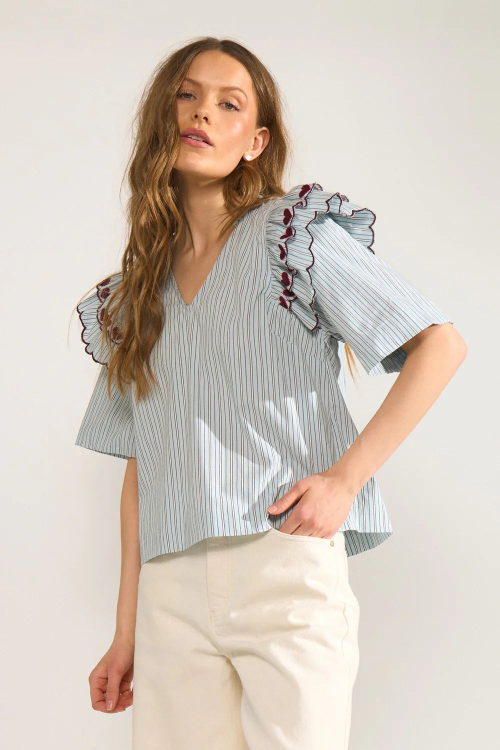 NUDITTY BLOUSE - Floaty Blue