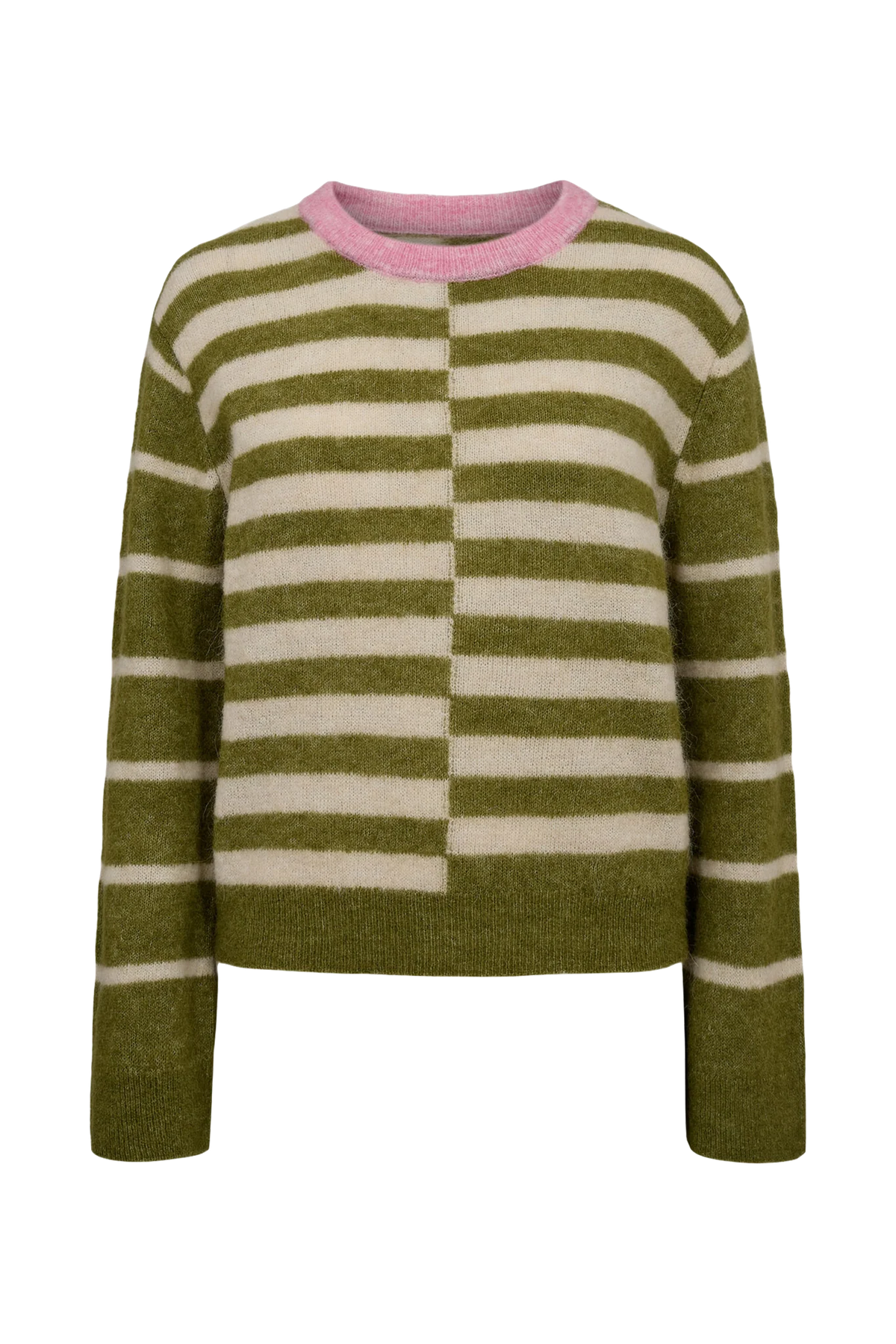 NURIETTE BLOCK STRIPE PULLOVER - Calla Green