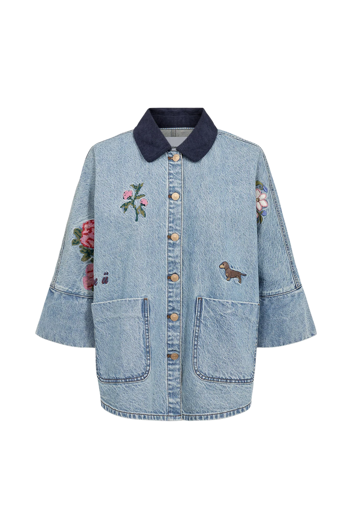 NUDENMA OVERSIZE SHIRT JACKET - Medium Blue Denim