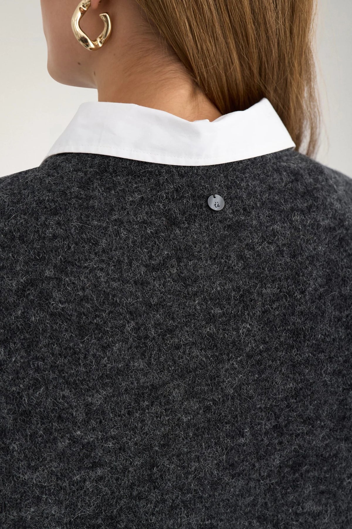 NURIETTE BOW VEST - Dark grey melange