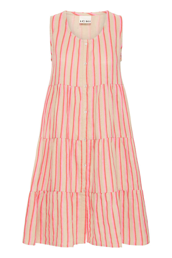 Iafoxa Sleeveless Dress - Azalea Pink Stripe