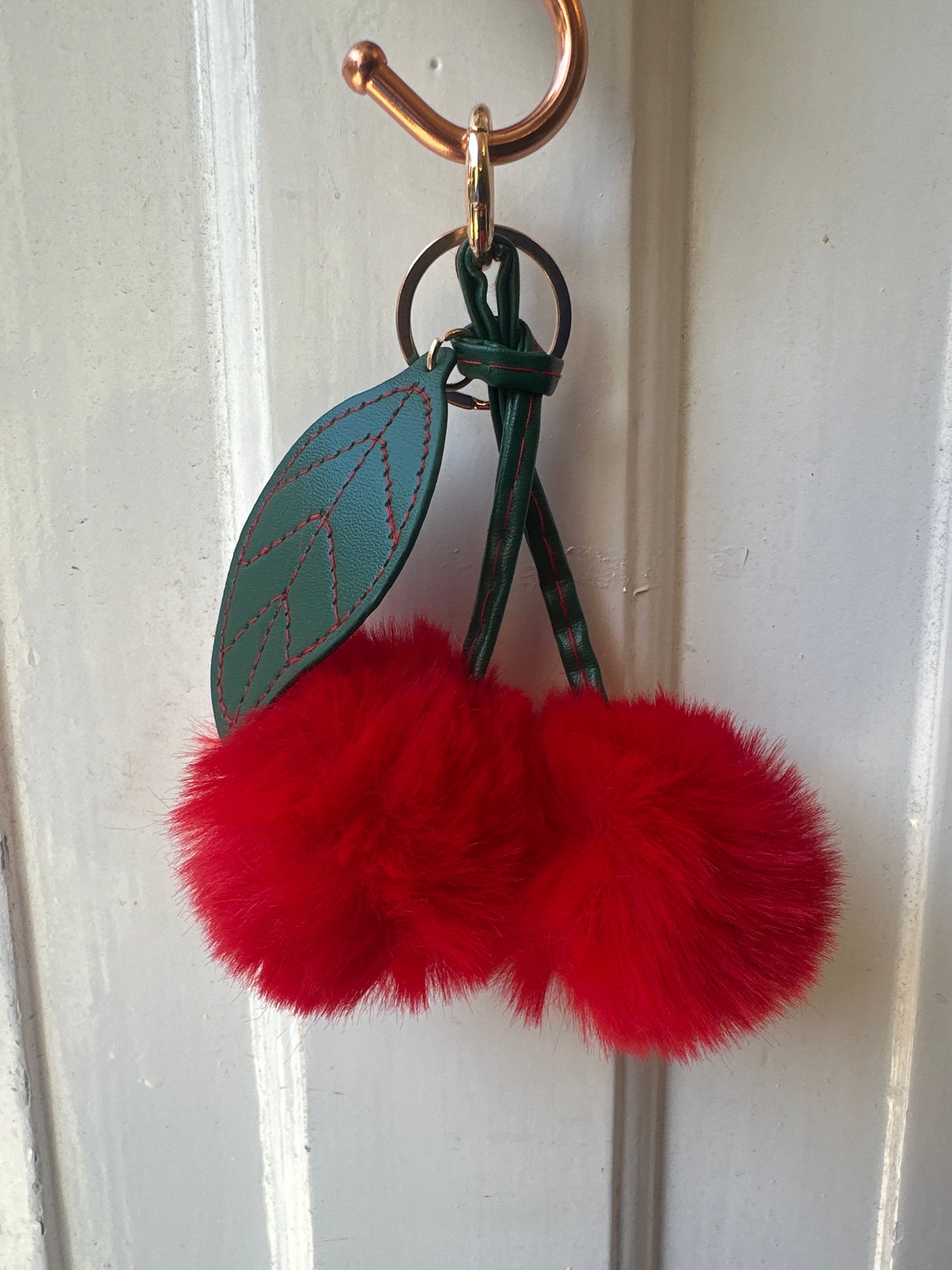 Fluffy Cherry Keyring
