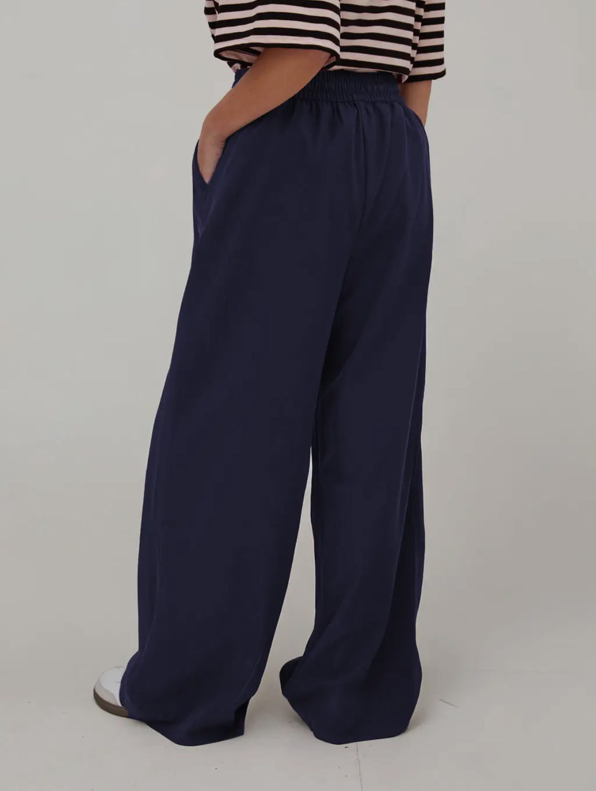 Ebba Super Soft Elasticated Waist Trousers - Navy
