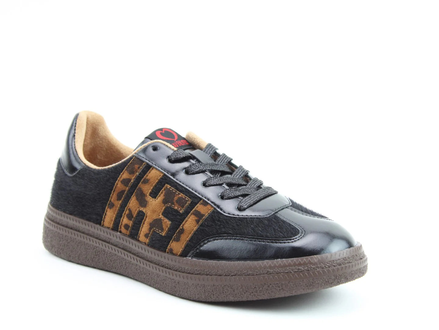 Steffi Trainers - Black/Tan Leopard