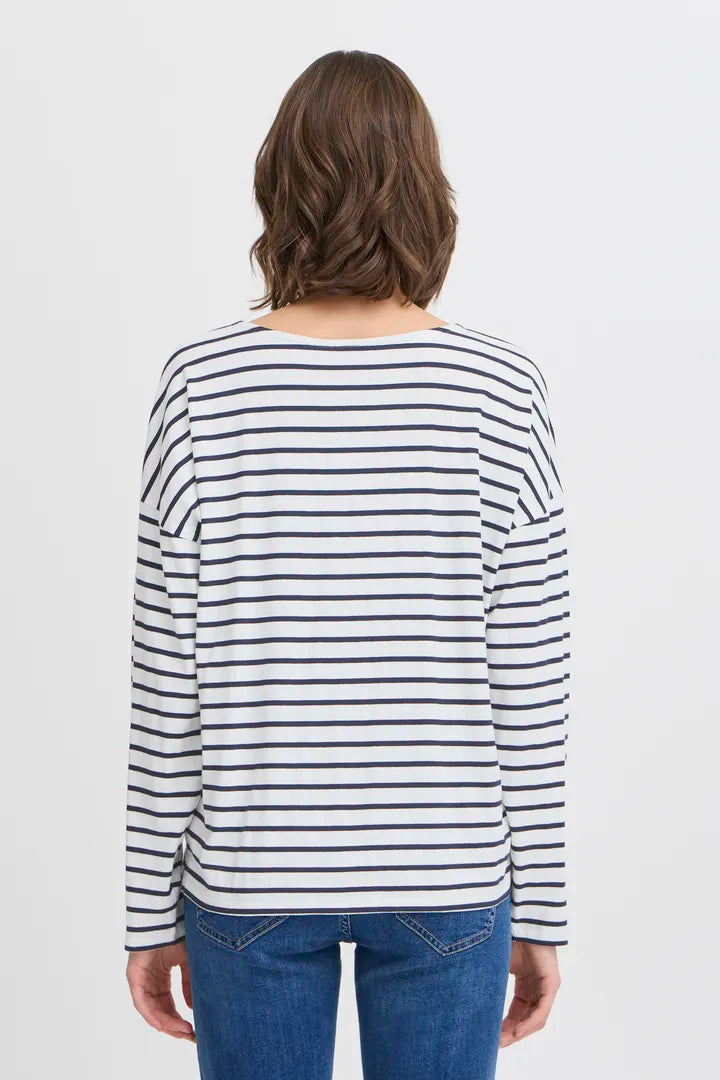 Frsiva Stripe T-Shirt Navy White