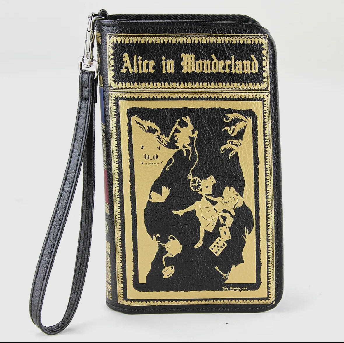 Alice in Wonderland Book Wallet Black