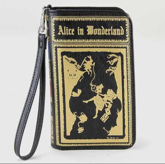 Alice in Wonderland Book Wallet Black