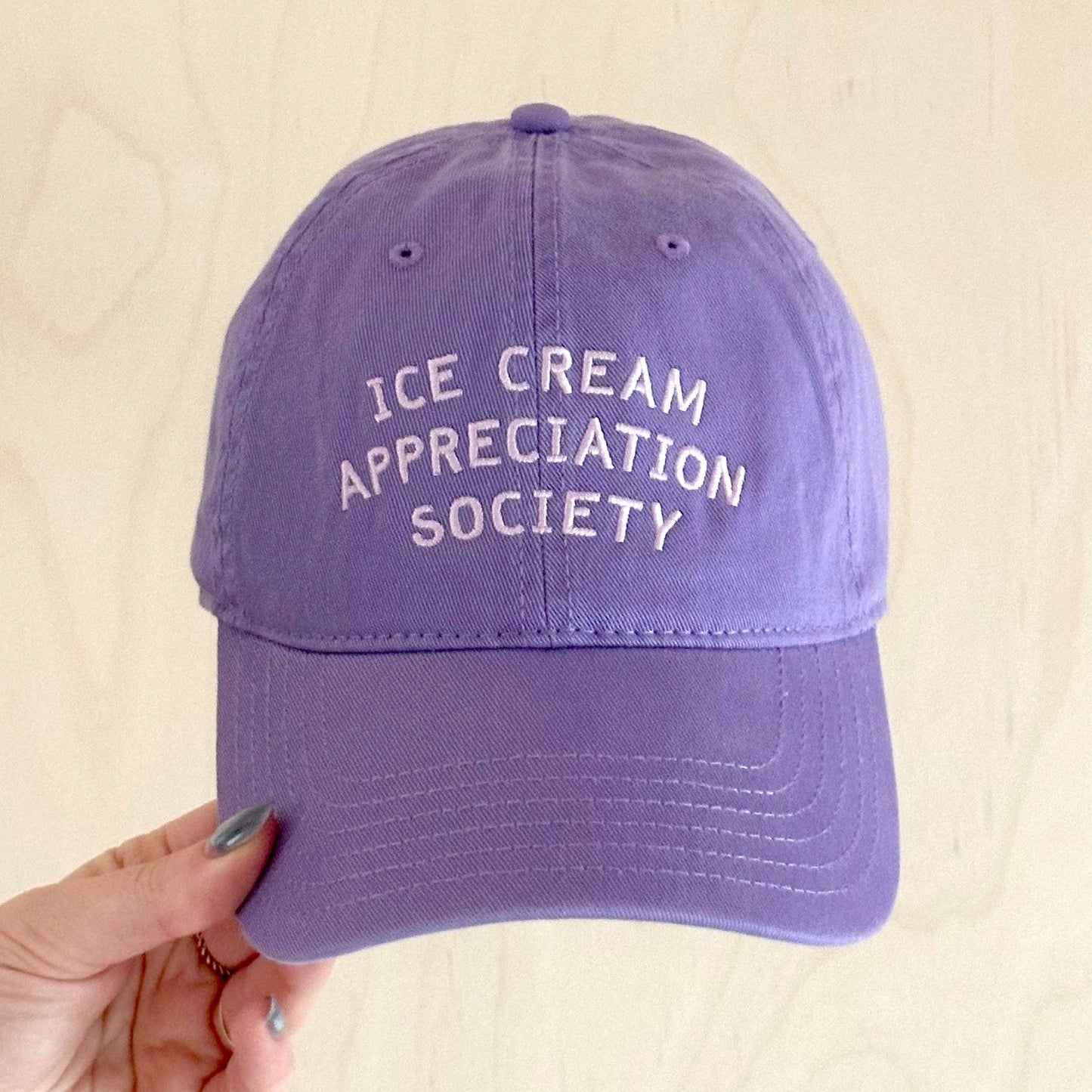 Ice Cream Appreciation Society - Cotton Baseball Cap - Lavender