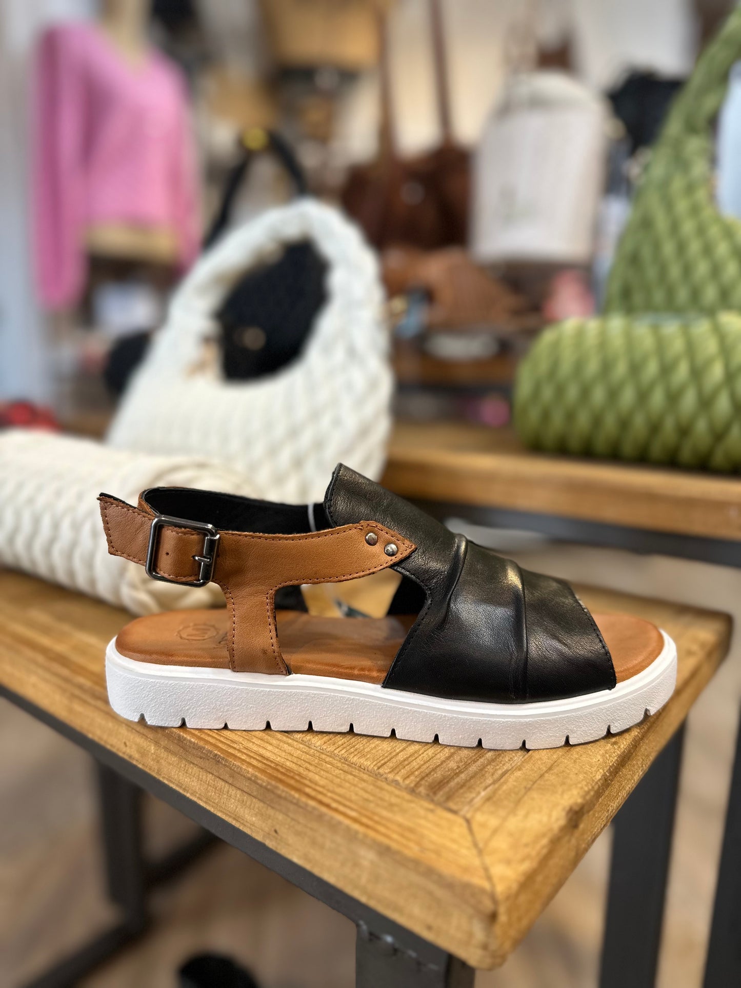 Indy Leather Sandals - Black