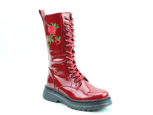 Avena Rose Boots - Red Patent