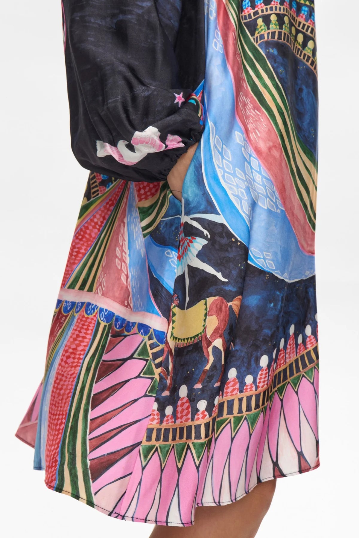 NUSTARLA SHORT DRESS - Obsidian Circus Print Dress