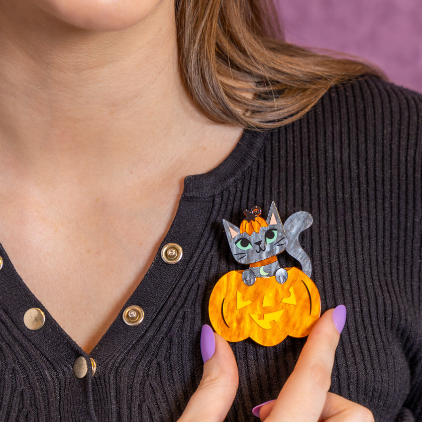 Cat O'Lantern Brooch