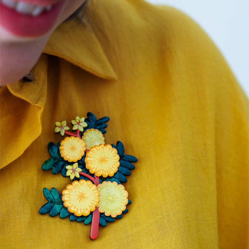 Sunshine Wattle Brooch